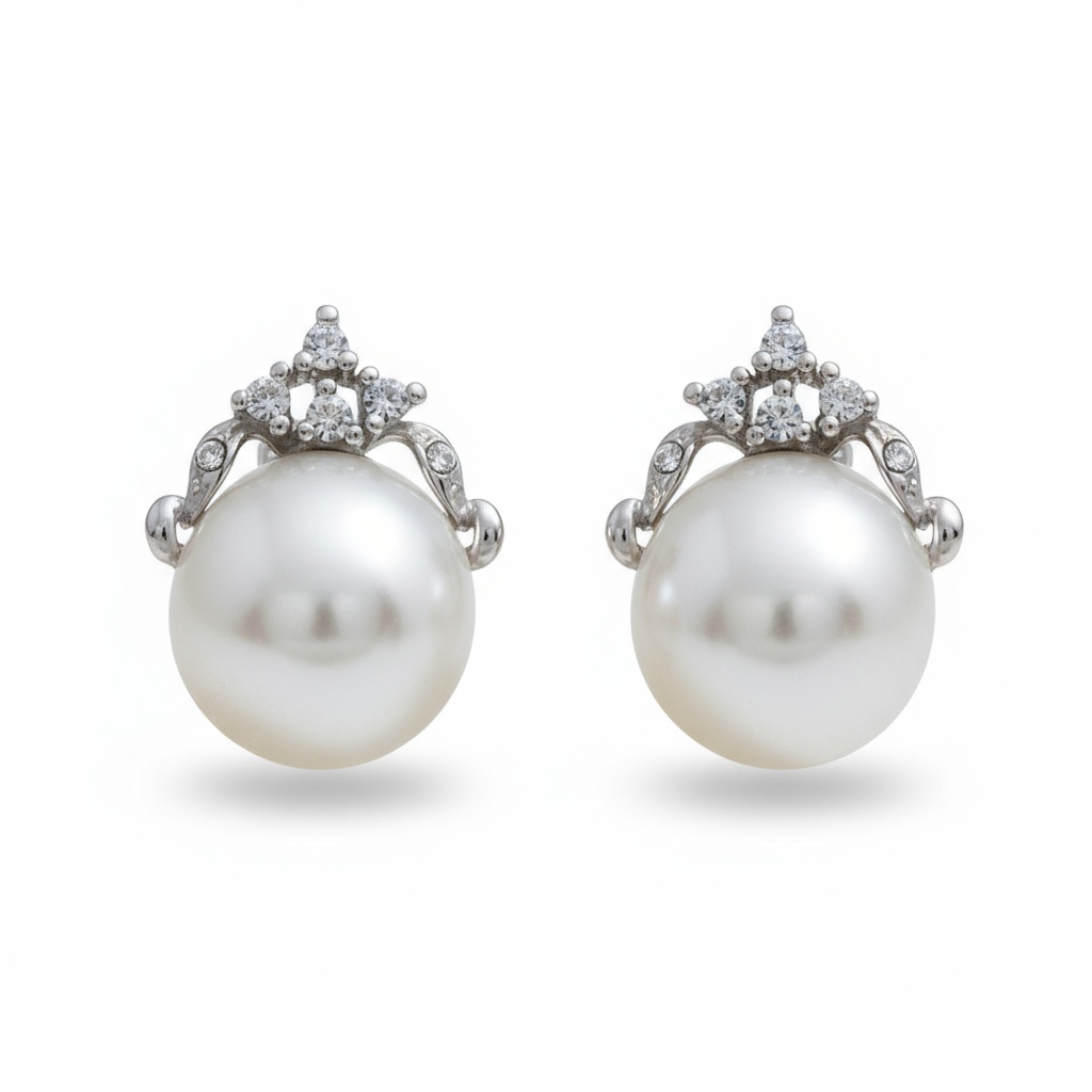 PENDIENTE PLATA 925MM PERLA CHINA - 13MM