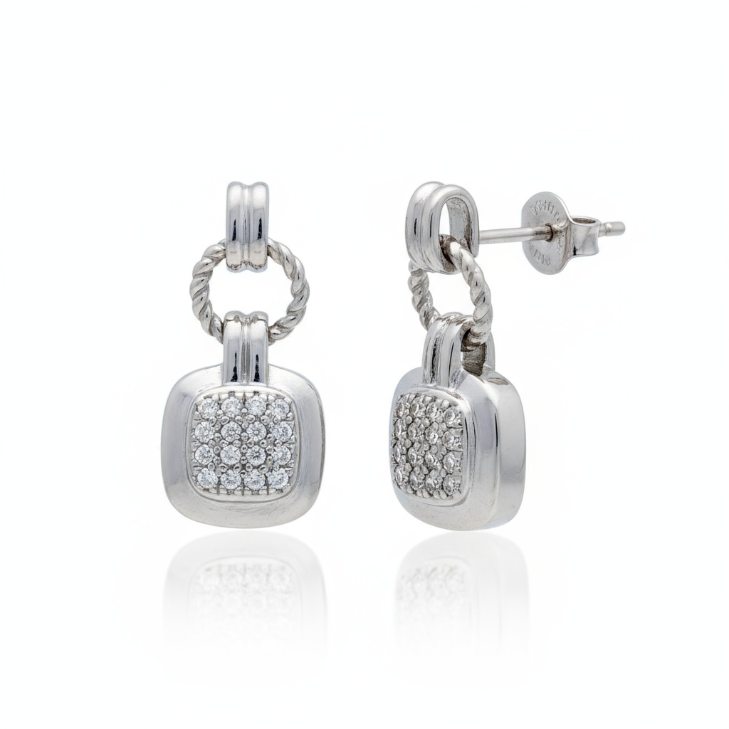 PENDIENTES PLATA 925MM CIRCONITAS