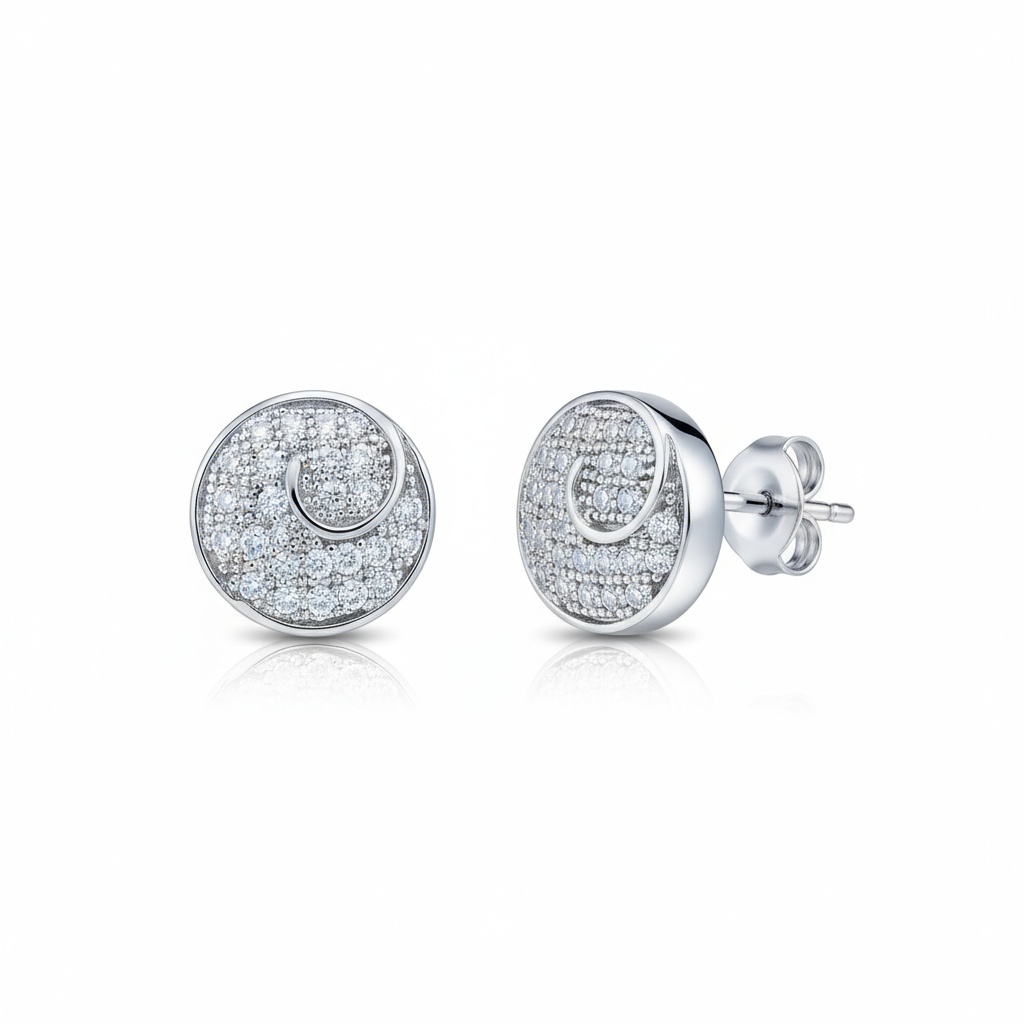 PENDIENTES PLATA 925MM REDONDO CIRCONITAS