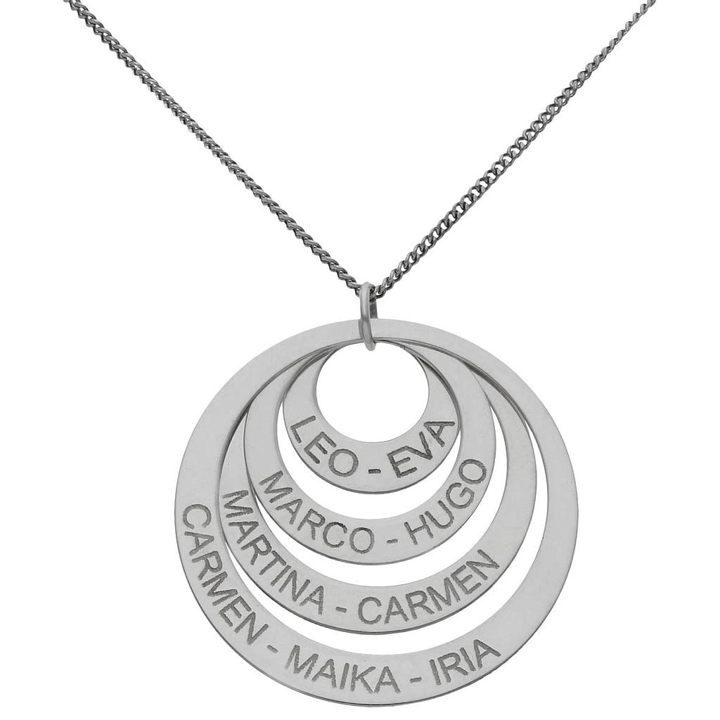 GARGANTILLA PLATA 925MM FAMILY 4 CIRCULOS - 31MM