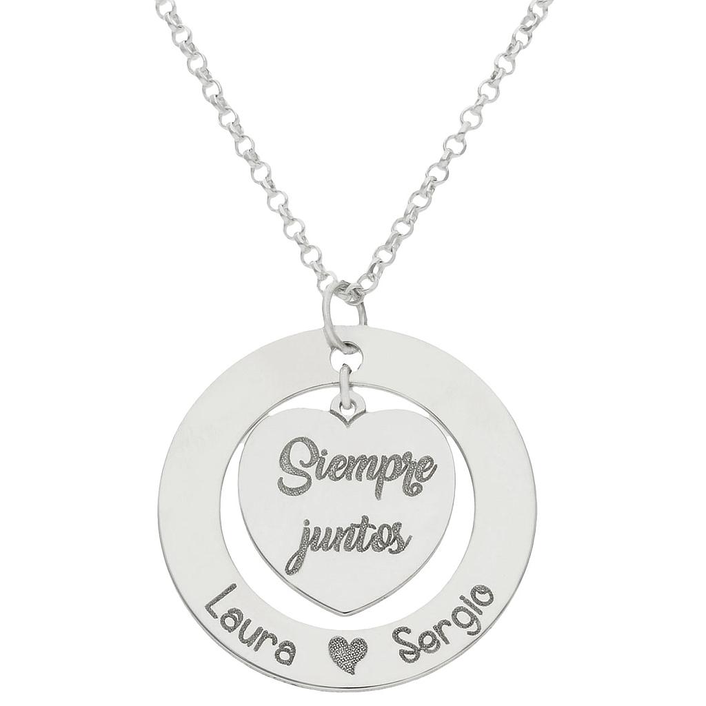 GARGANTILLA PLATA 925MM CERCO + CORAZON