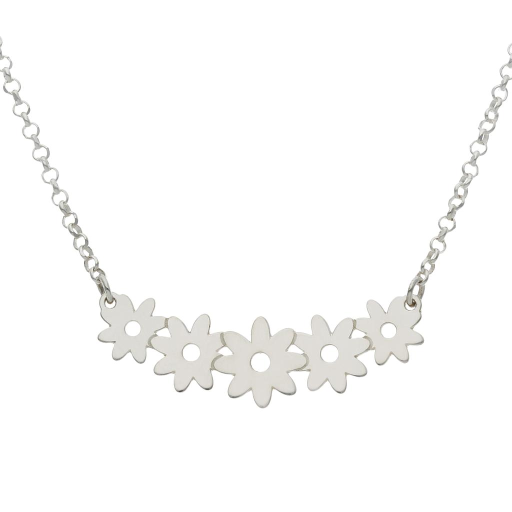 GARGANTILLA PLATA 925MM  MARGARITAS