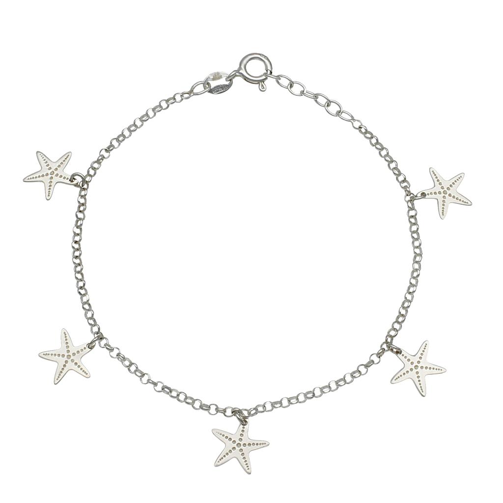PULSERA PLATA 925MM MINI CHARMS ESTRELLA MAR