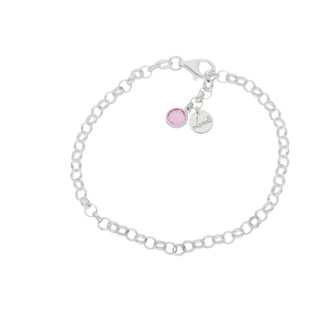 PULSERA MI HISTORIA PLATA 925MM - ROSA