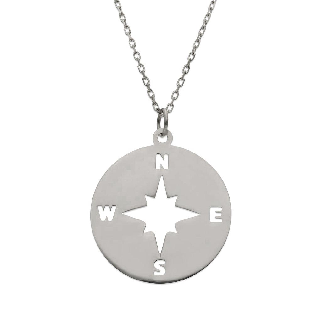 GARGANTILLA PLATA 925MM ROSA DE LOS VIENTOS