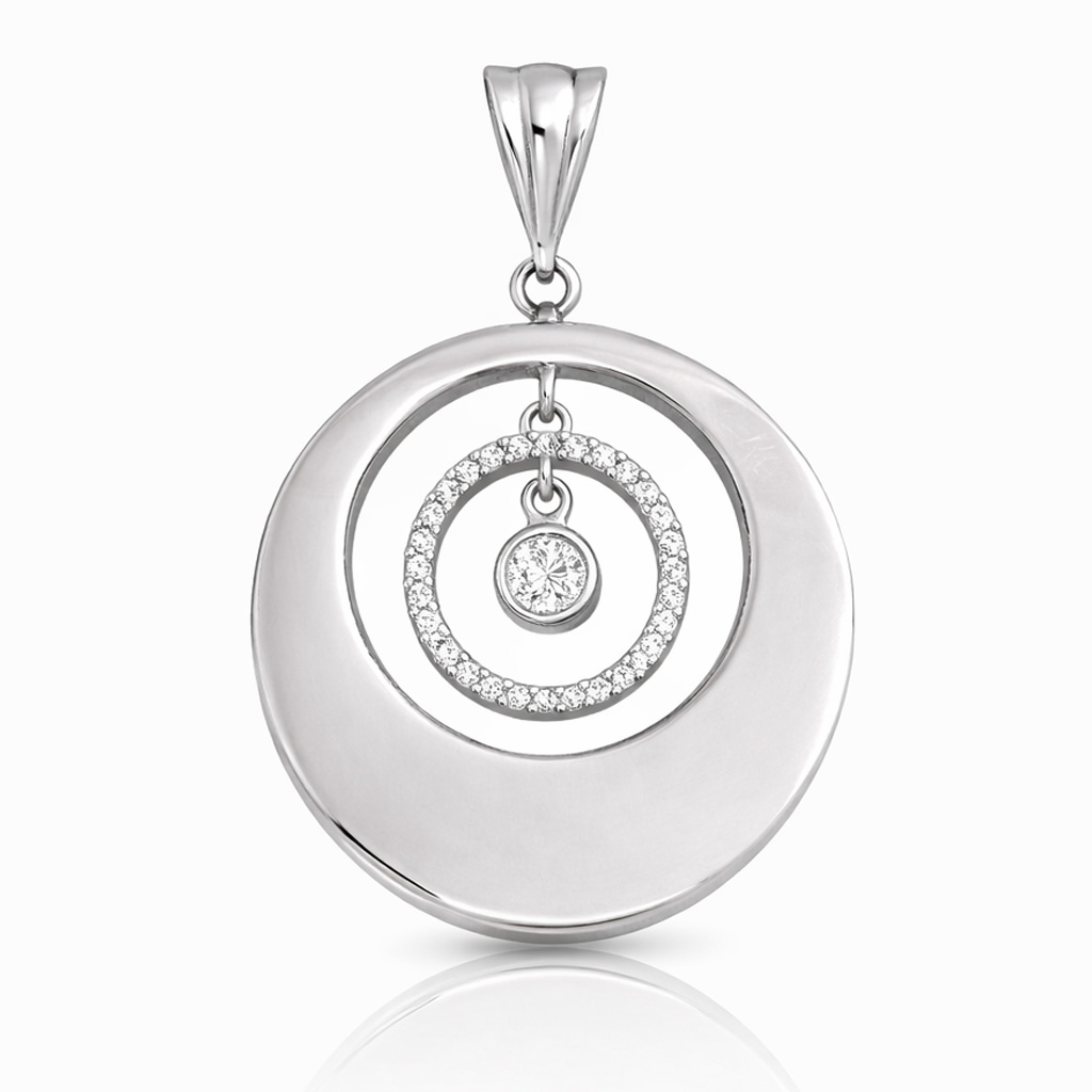COLGANTE PLATA 925MM REDONDO CIRCONITA