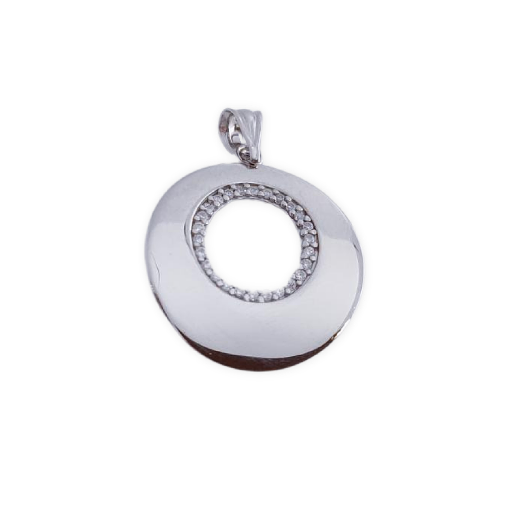 COLGANTE PLATA 925MM CIRCULO CIRCONITAS