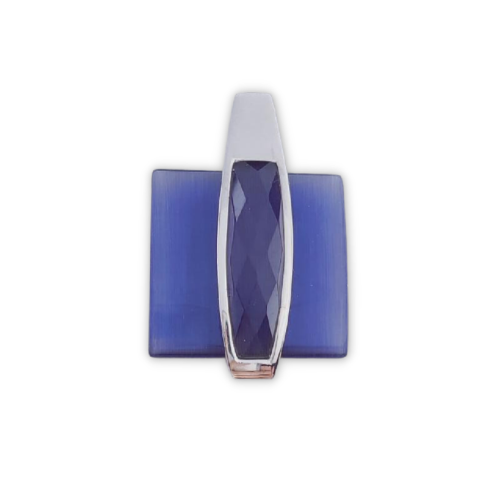 COLGANTE PLATA 925MM OJO DE GATO