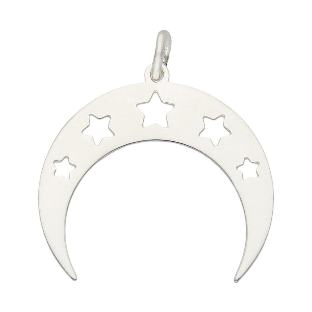 COLGANTE PLATA 925MM LUNA + ESTRELLAS