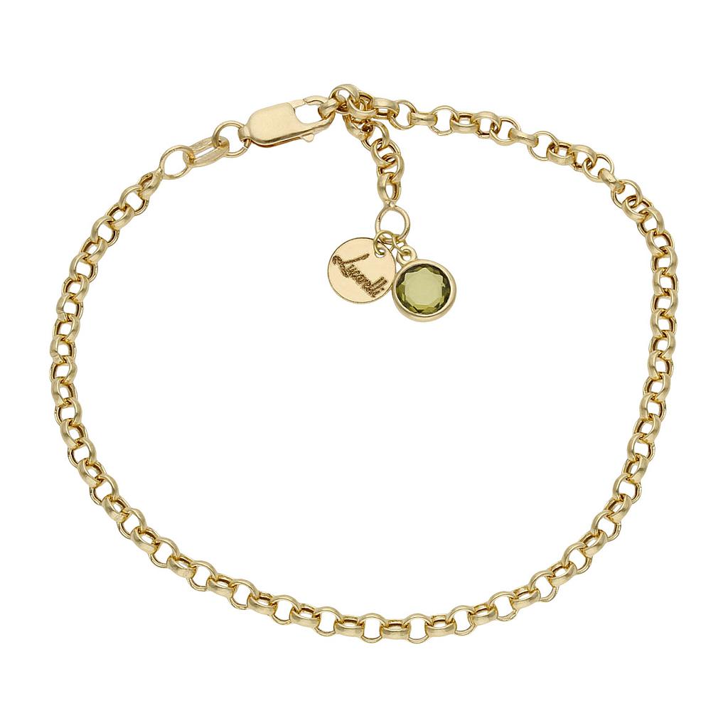 PULSERA MI HISTORIA ORO 18KL 3MM - VERDE