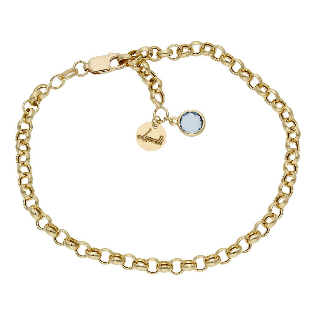 PULSERA MI HISTORIA ORO 18KL 4MM - AZUL