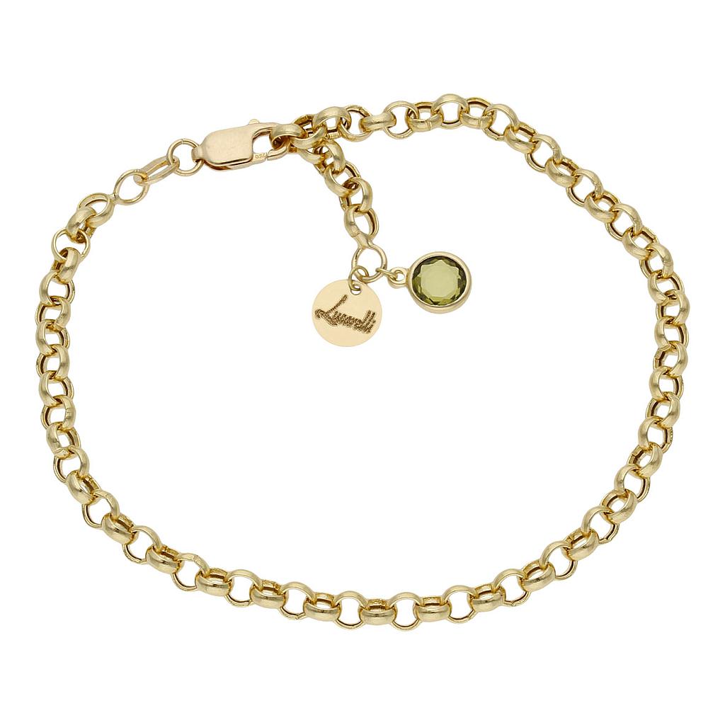 PULSERA MI HISTORIA ORO 18KL 4MM - VERDE