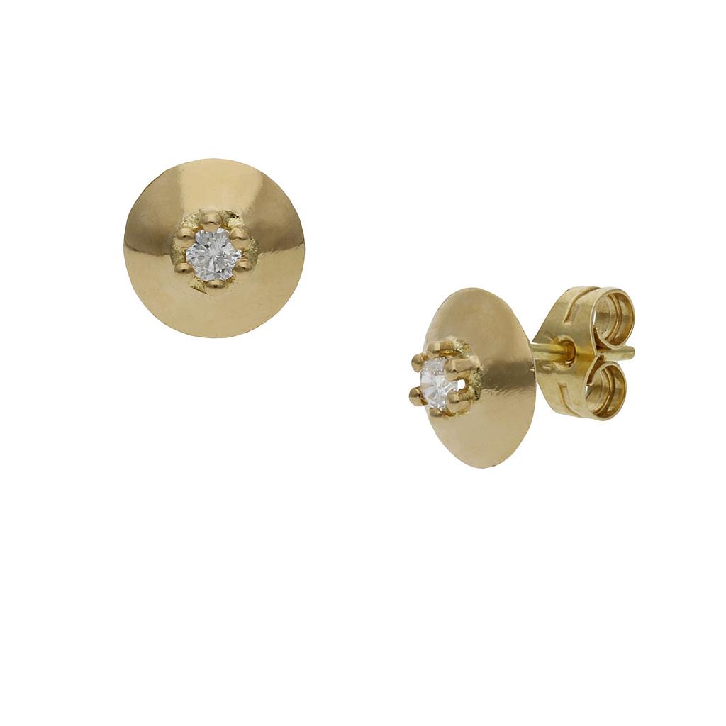 PENDIENTES ORO 18KL REDONDOS CIRCONITAS - 8MM