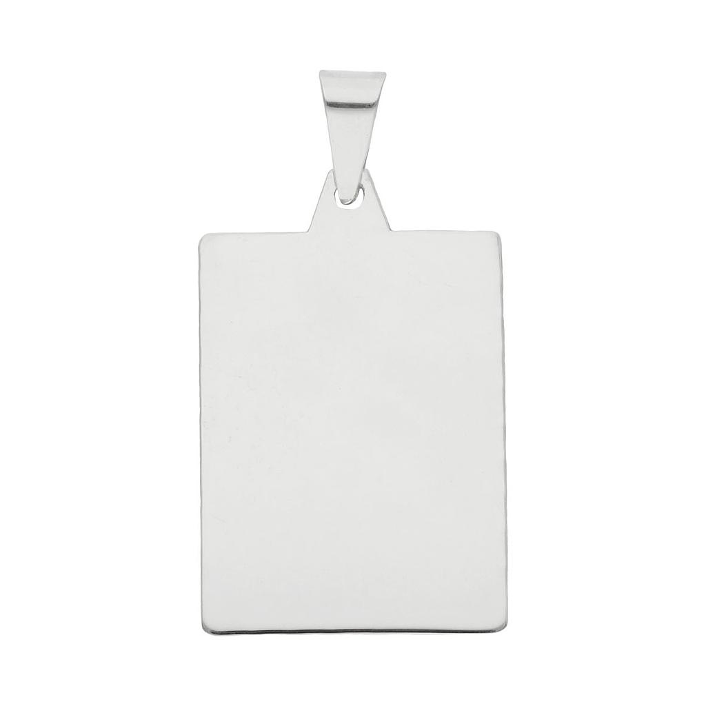 PLACA PLATA 925MM RECTANGULAR PEQUEÑA - 20x27MM