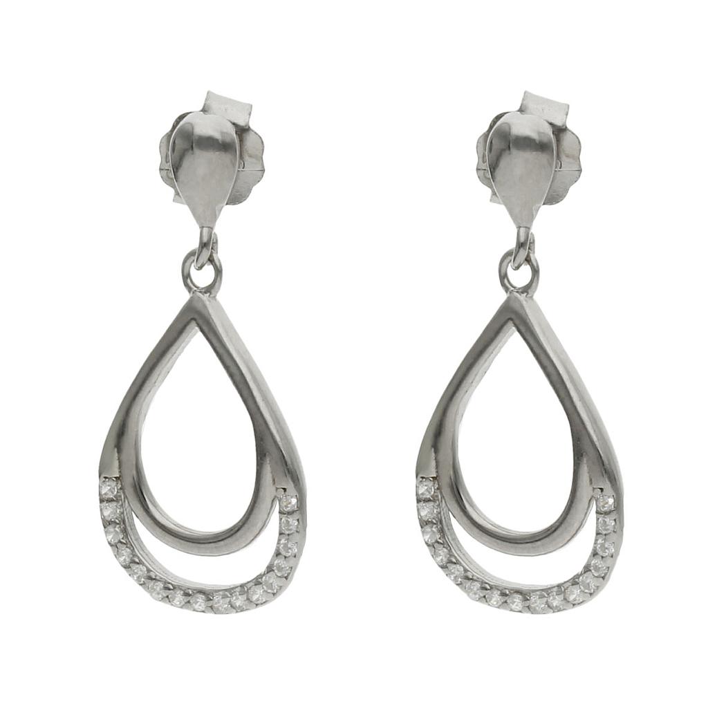 PENDIENTES PLATA 925MM CIRCONITAS - 12x24MM
