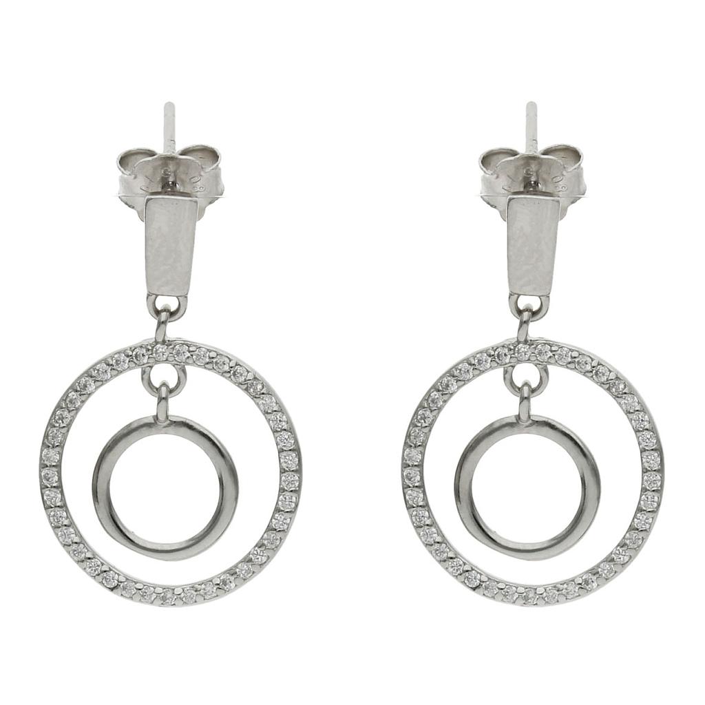 PENDIENTES PLATA 925MM CIRCONITAS - 15x24MM