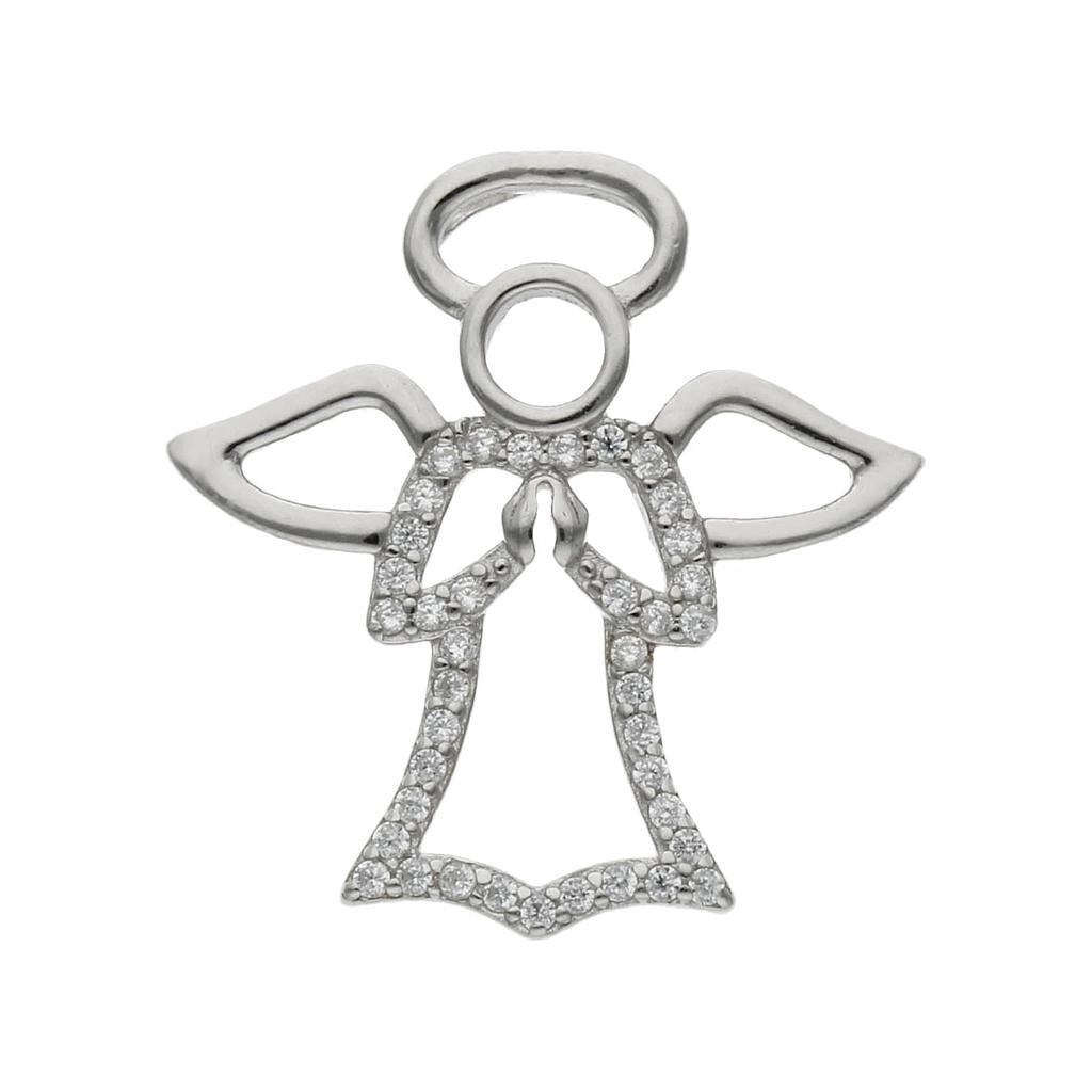COLGANTE PLATA 925MM ANGEL CIRCONITAS - 21x22MM