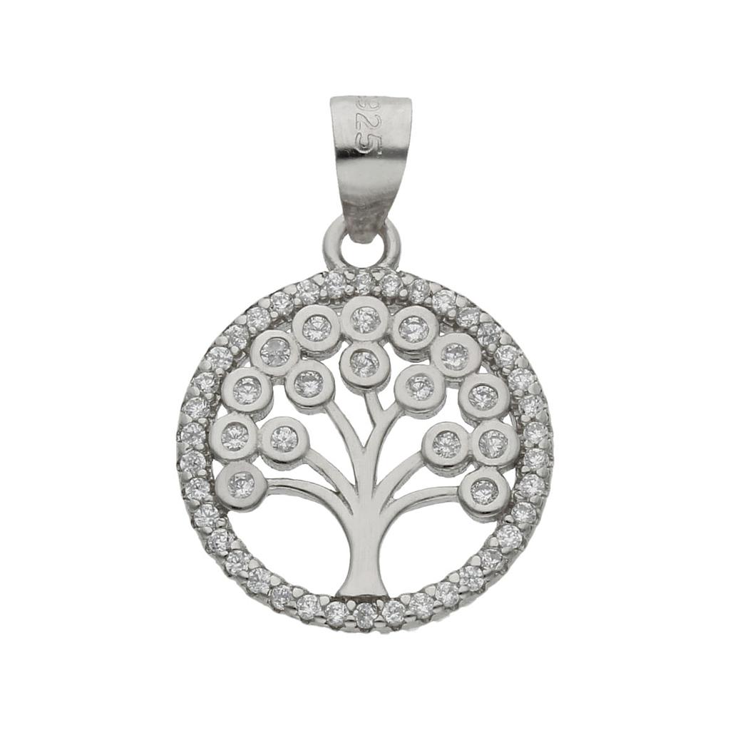 COLGANTE PLATA 925MM ARBOL DE LA VIDA CIRCONITAS- 15MM