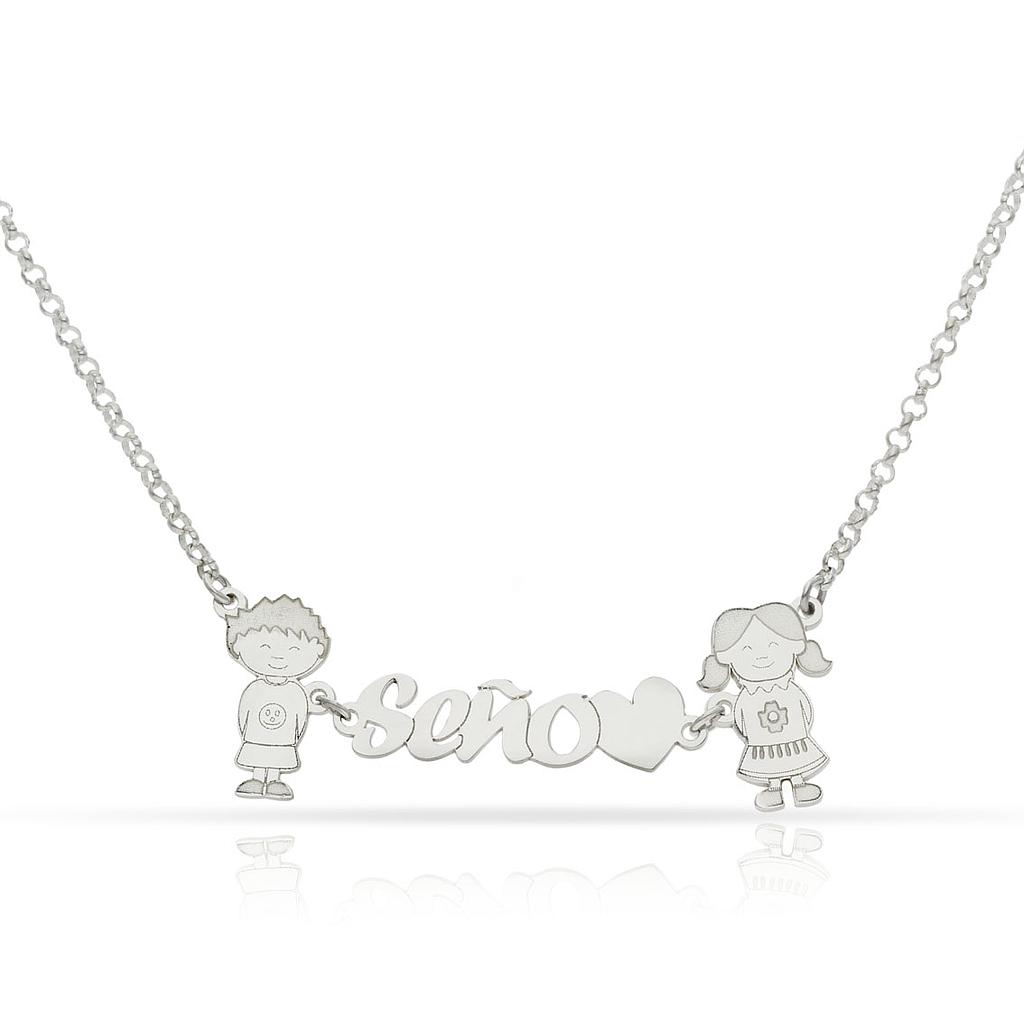 GARGANTILLA PLATA 925MM SEÑO + 2 NIÑOS