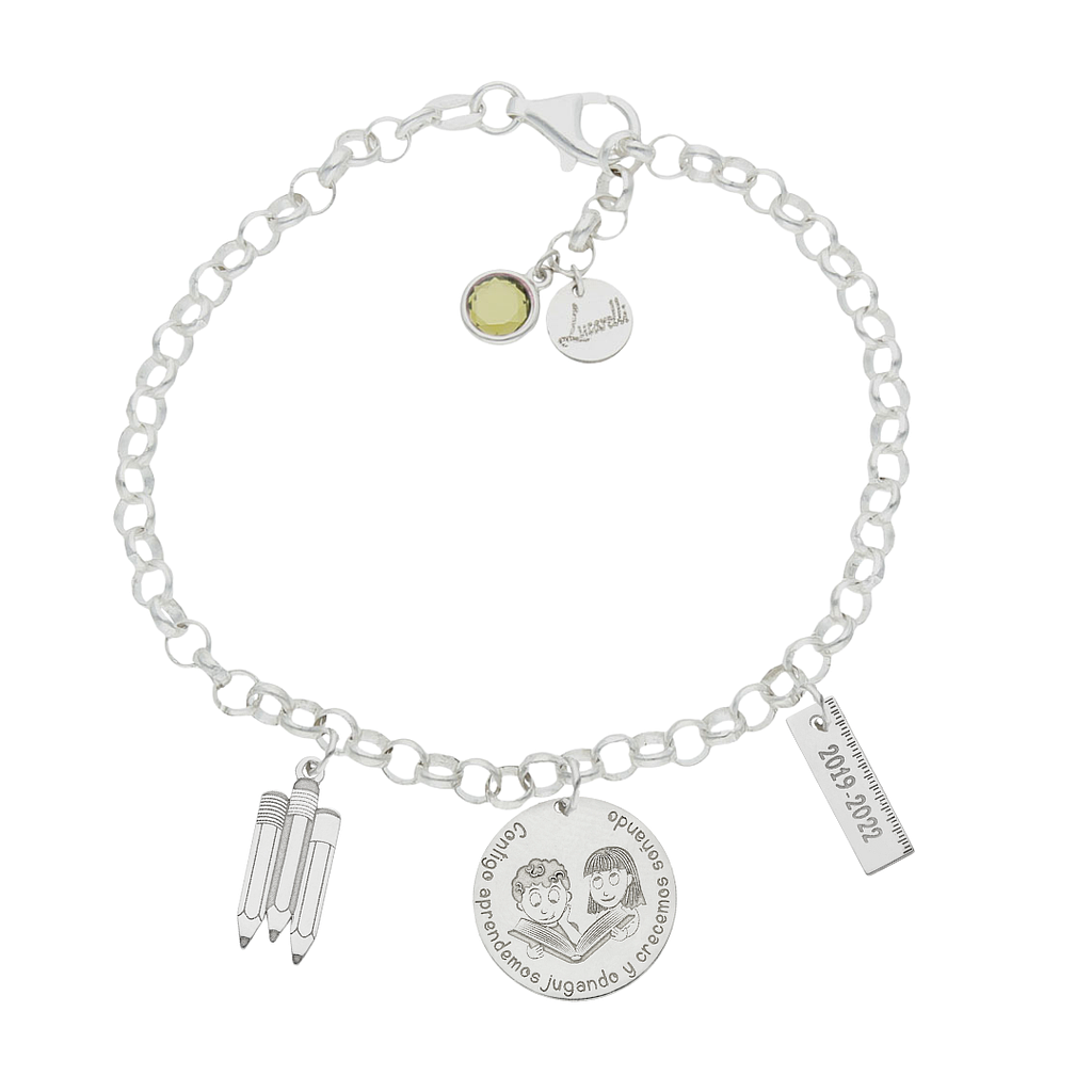 PULSERA MI HISTORIA PLATA 925MM COLEGIO