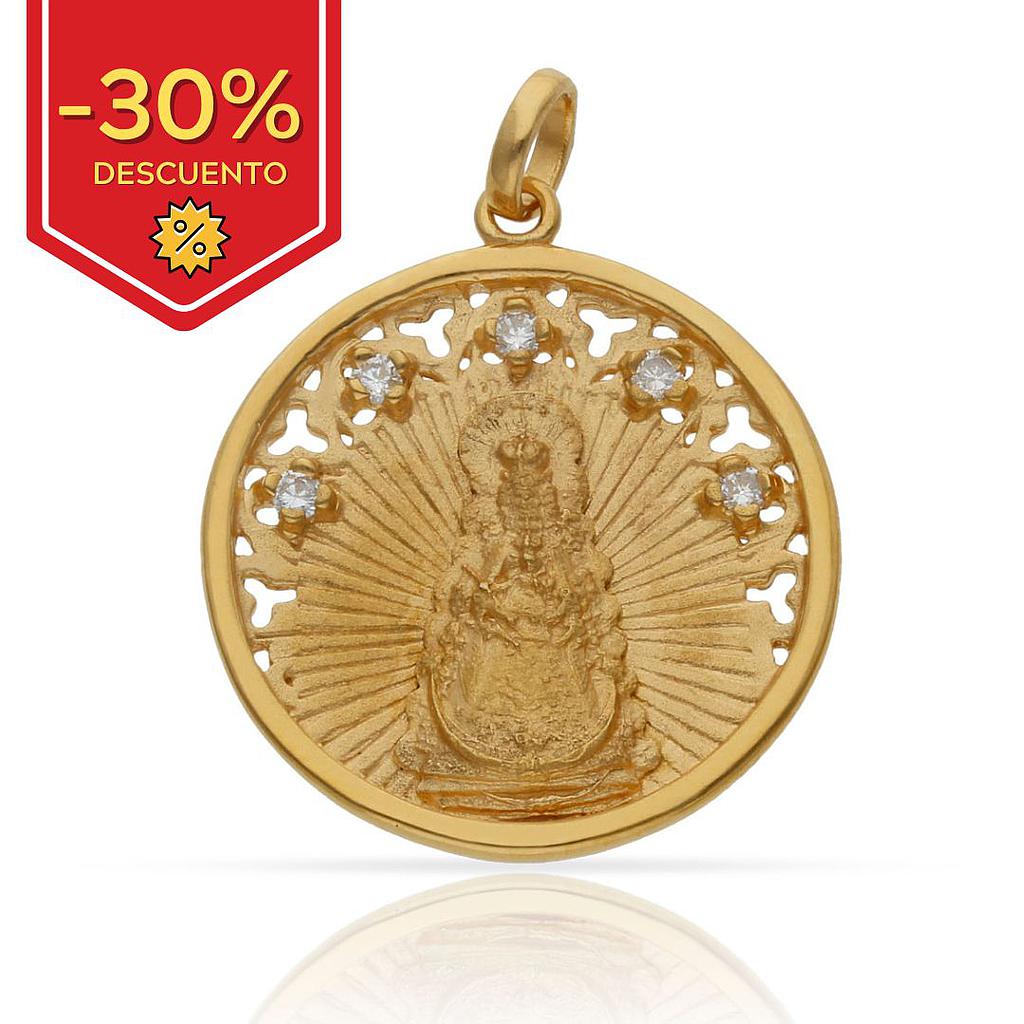 MEDALLA PLATA CHAPADA ORO V. DEL ROCIO - 25MM