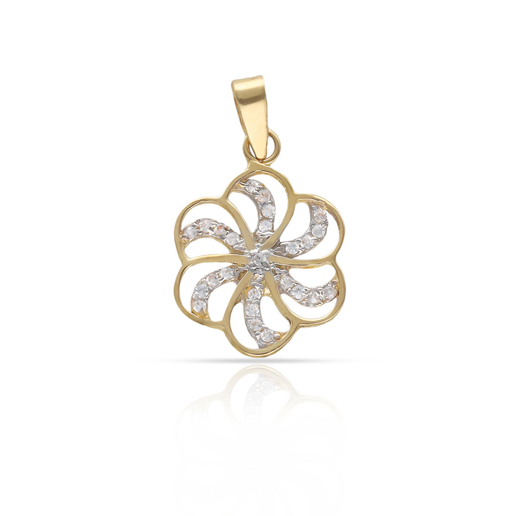 COLGANTE ORO 18KL FLOR CIRCONITAS