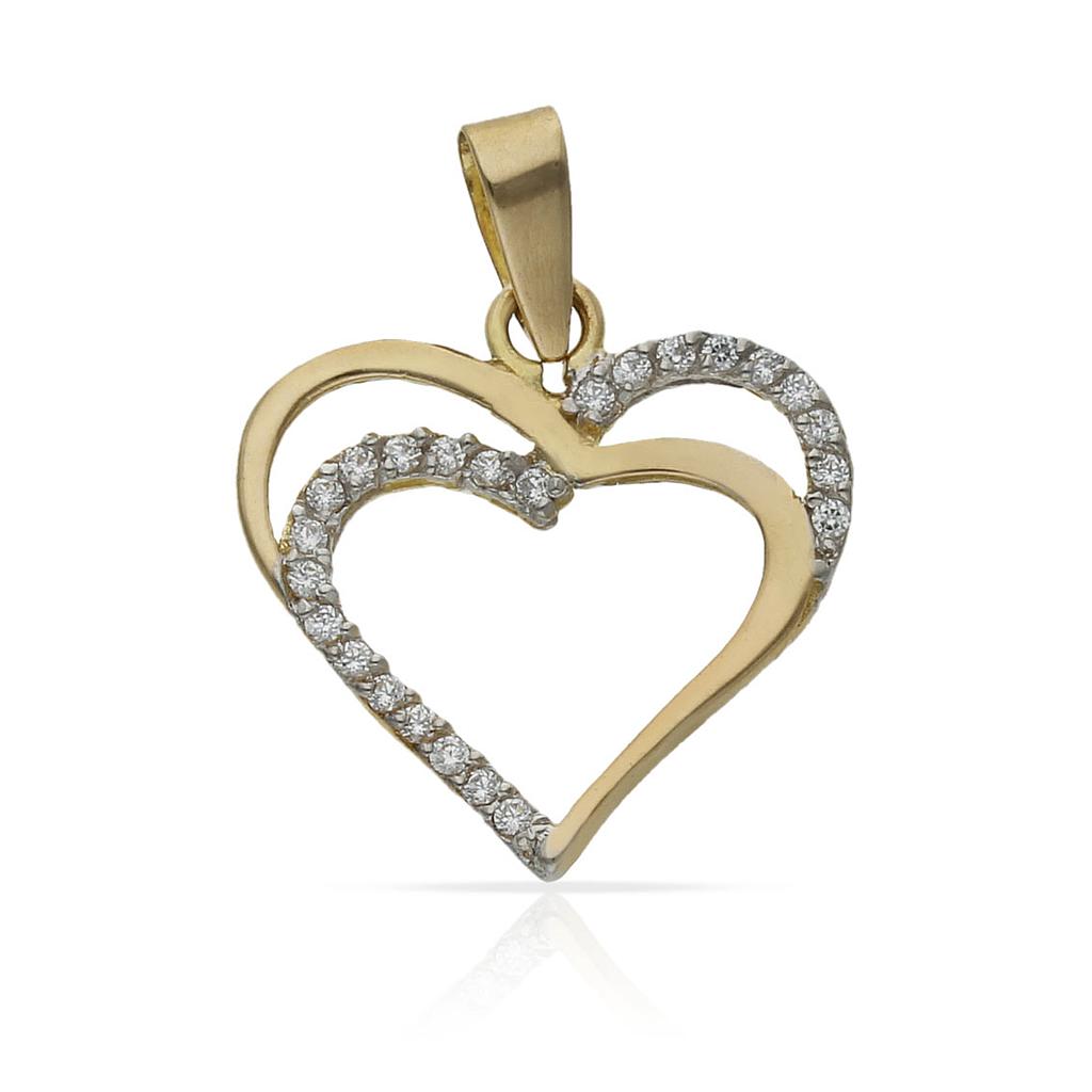 COLGANTE ORO 18KL CORAZON CIRCONITAS
