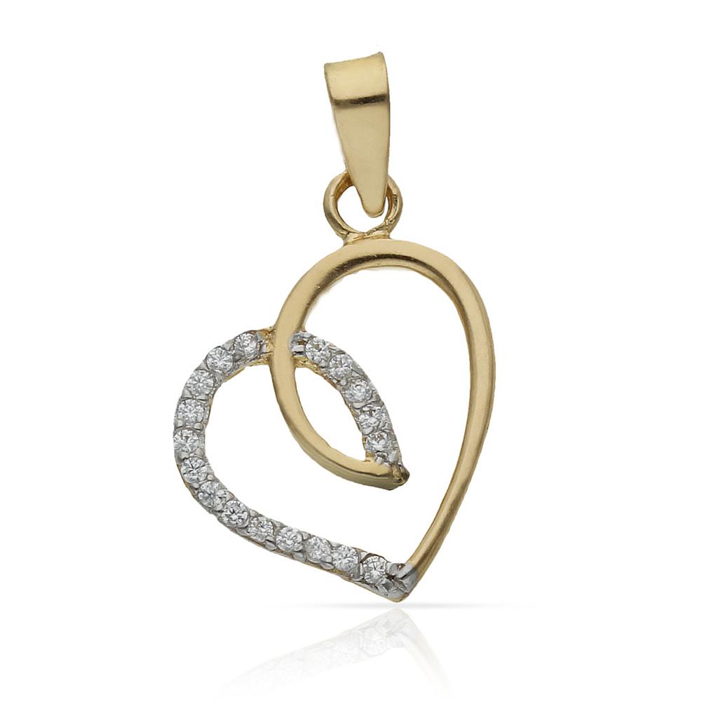 COLGANTE ORO 18KL CORAZON CIRCONITAS