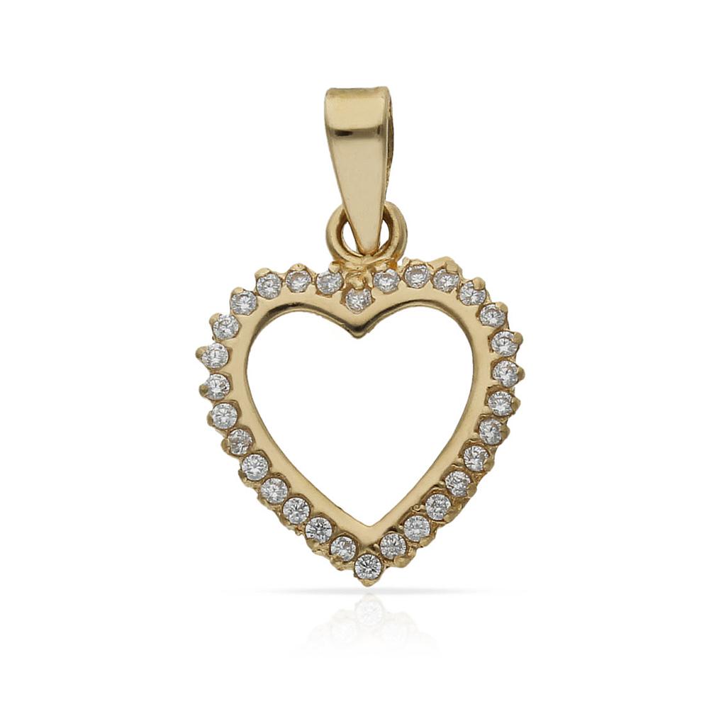 COLGANTE ORO 18KL CORAZON CIRCONITAS