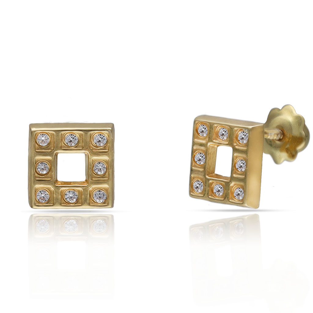 PENDIENTES ORO 18KL CUADRADOS