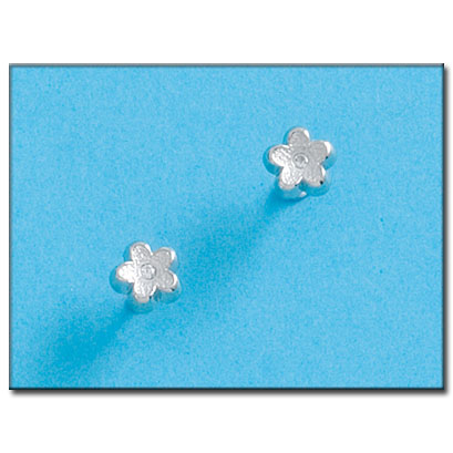 PENDIENTES ORO BLANCO 18KL FLORES