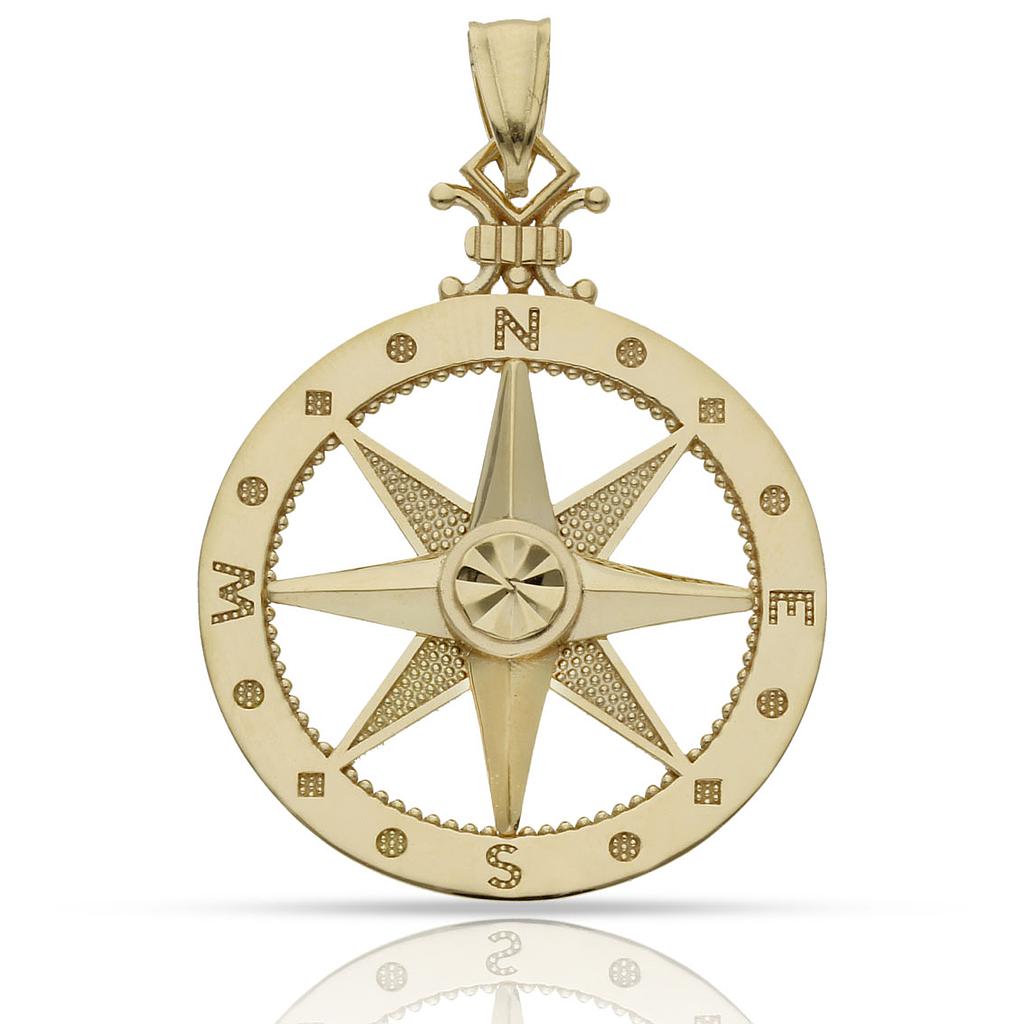 COLGANTE ORO 18KL ROSA DE LOS VIENTOS - 26MM