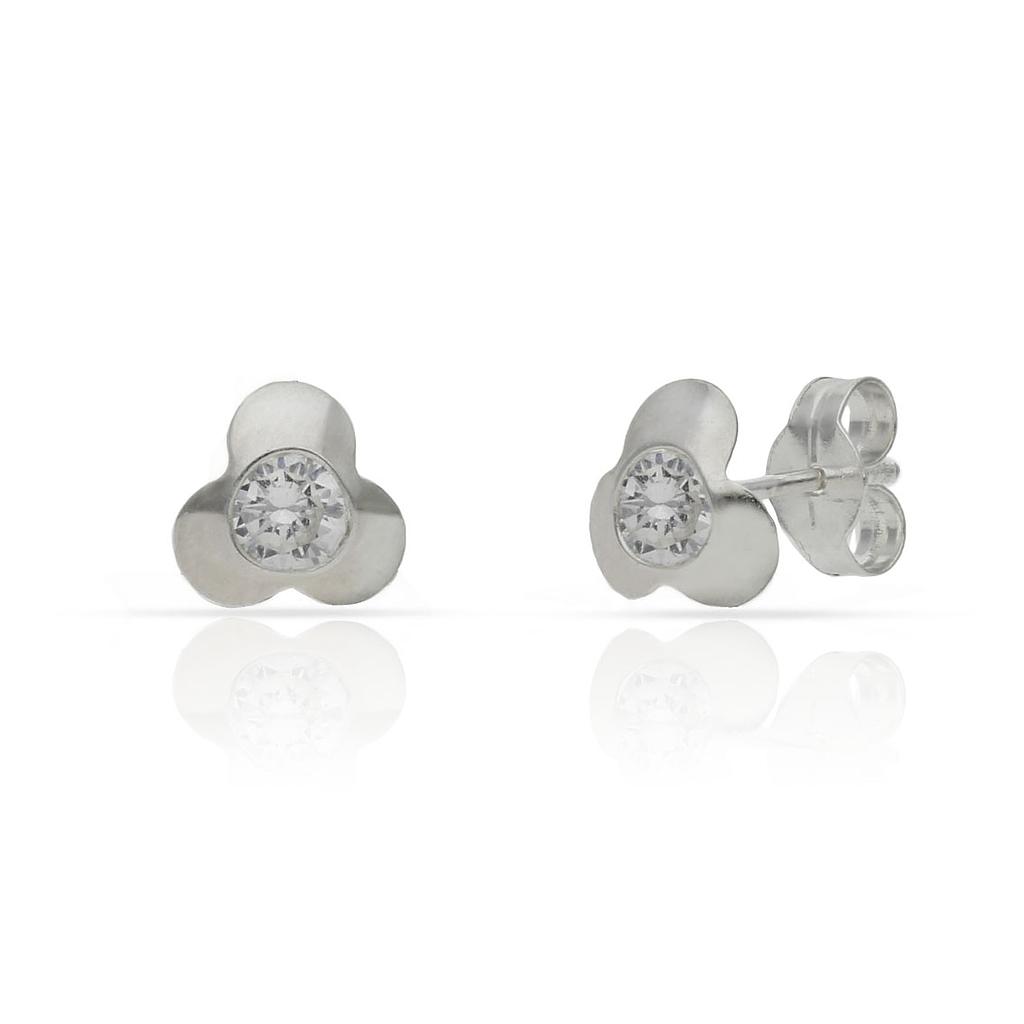 PENDIENTES PLATA 925MM FLOR CIRCONITAS - 6.50MM