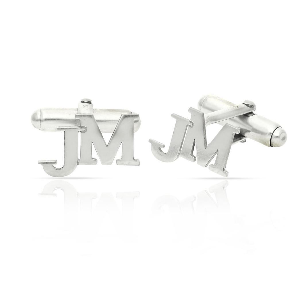 GEMELOS INICIALES PLATA 925MM