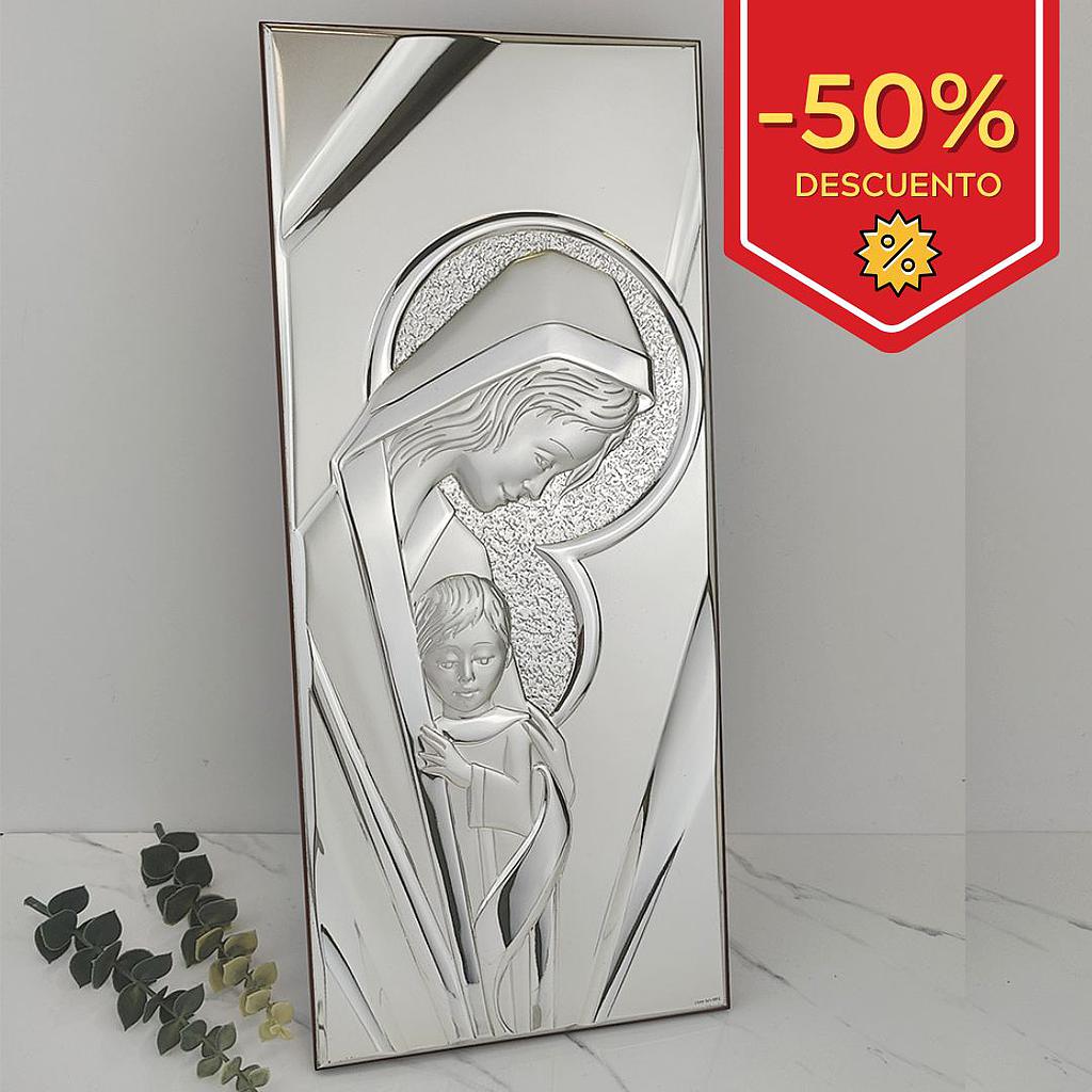 CUADRO BILAMINADO VIRGEN + NIÑO - 40X18 CM