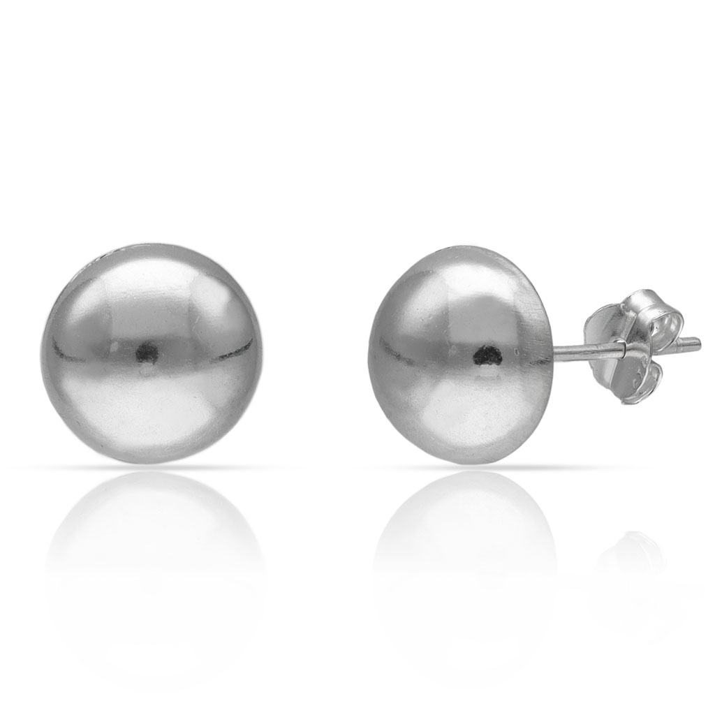 PENDIENTES PLATA 925MM MEDIA BOLA - 10MM