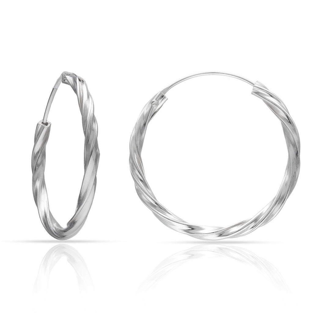 AROS PLATA 925MM TRENZADOS - 20MM