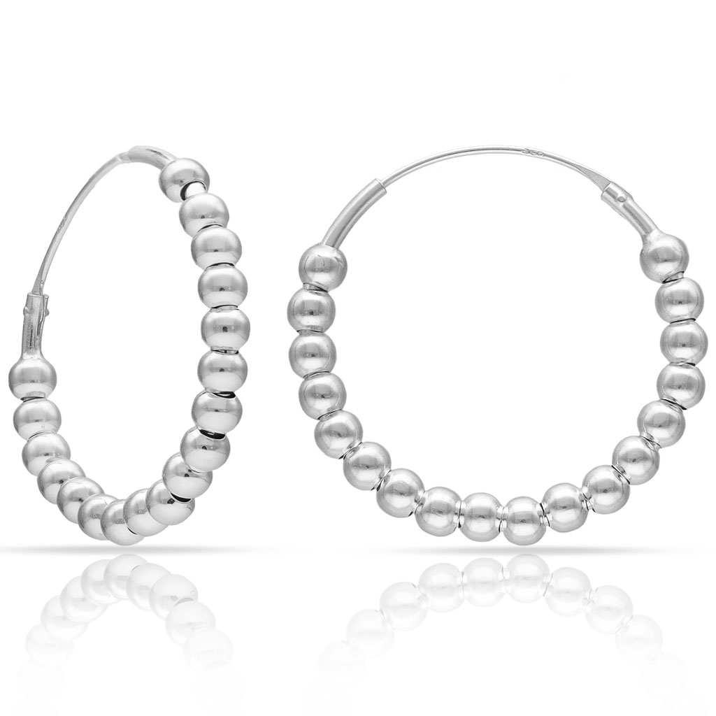 AROS PLATA 925MM BOLAS - 24MM