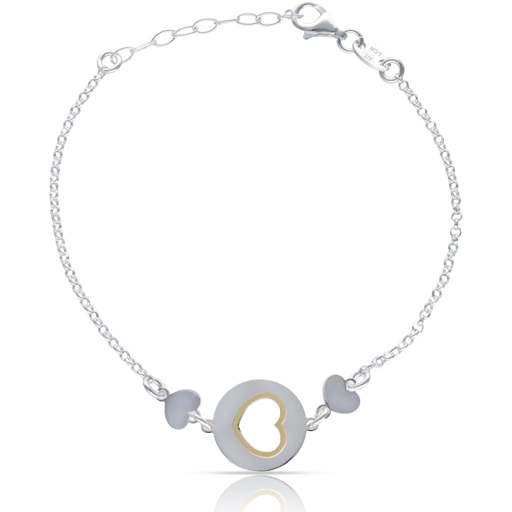PULSERA PLATA 925MM 3 CORAZONES
