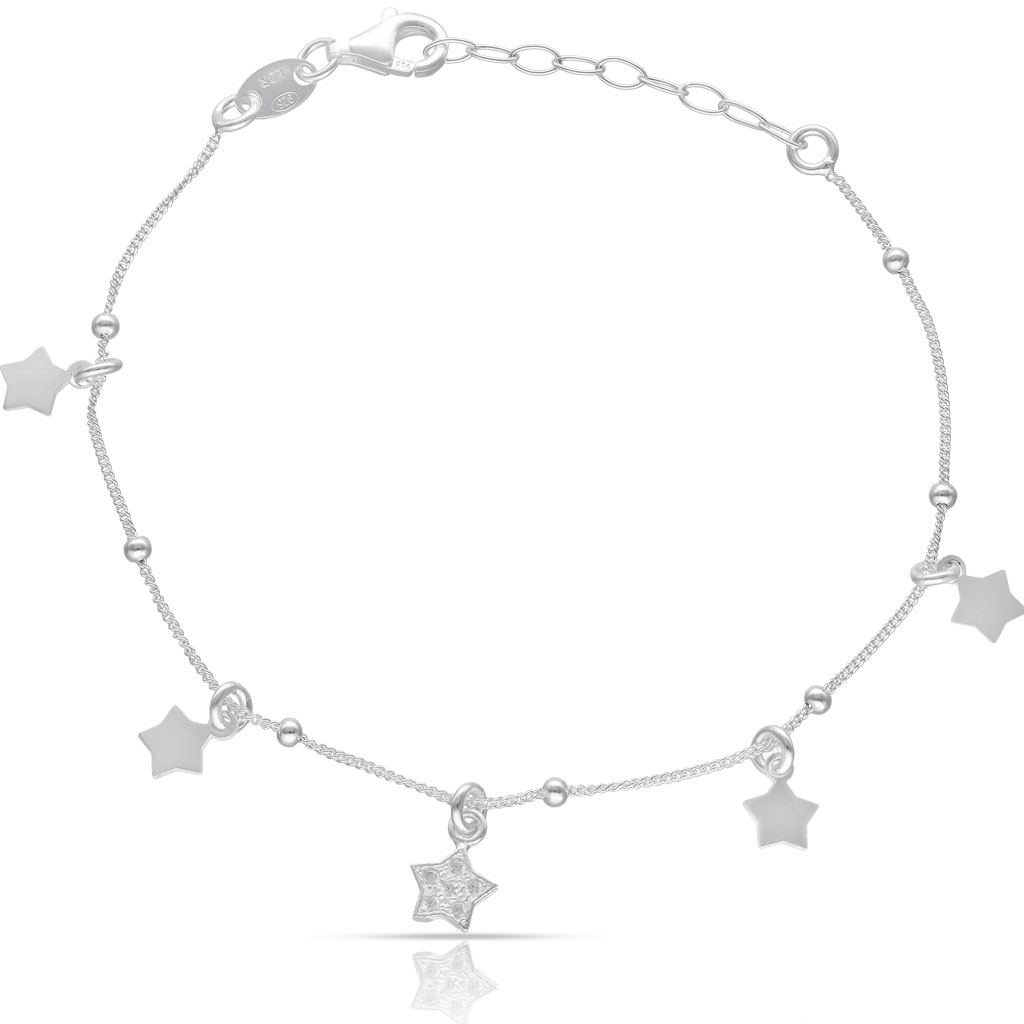 PULSERA PLATA 925MM MINI CHARMS ESTRELLAS