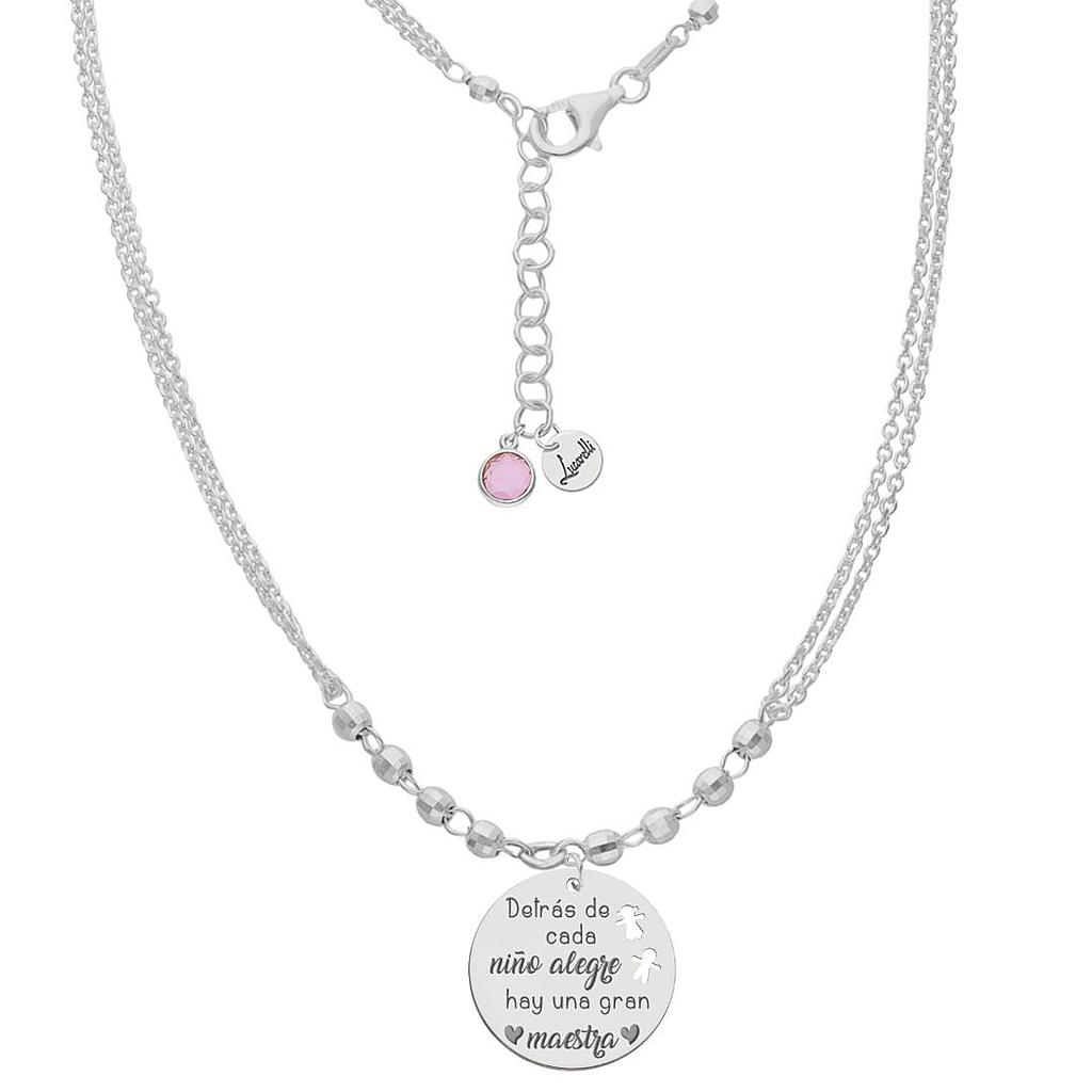 GARGANTILLA MI HISTORIA PLATA 925MM - HAY UNA GRAN MAESTRA