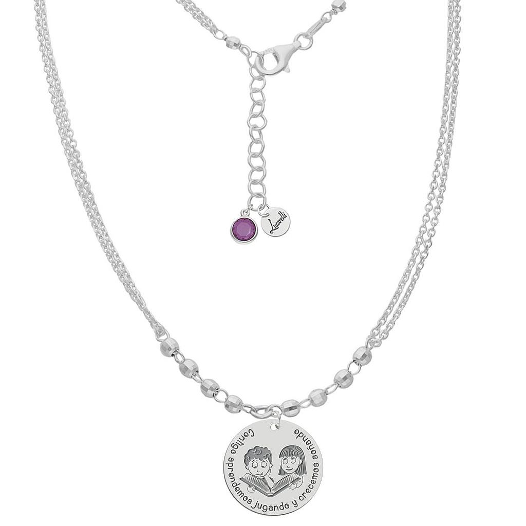 GARGANTILLA MI HISTORIA PLATA 925MM - CONTIGO APRENDEMOS JUGANDO