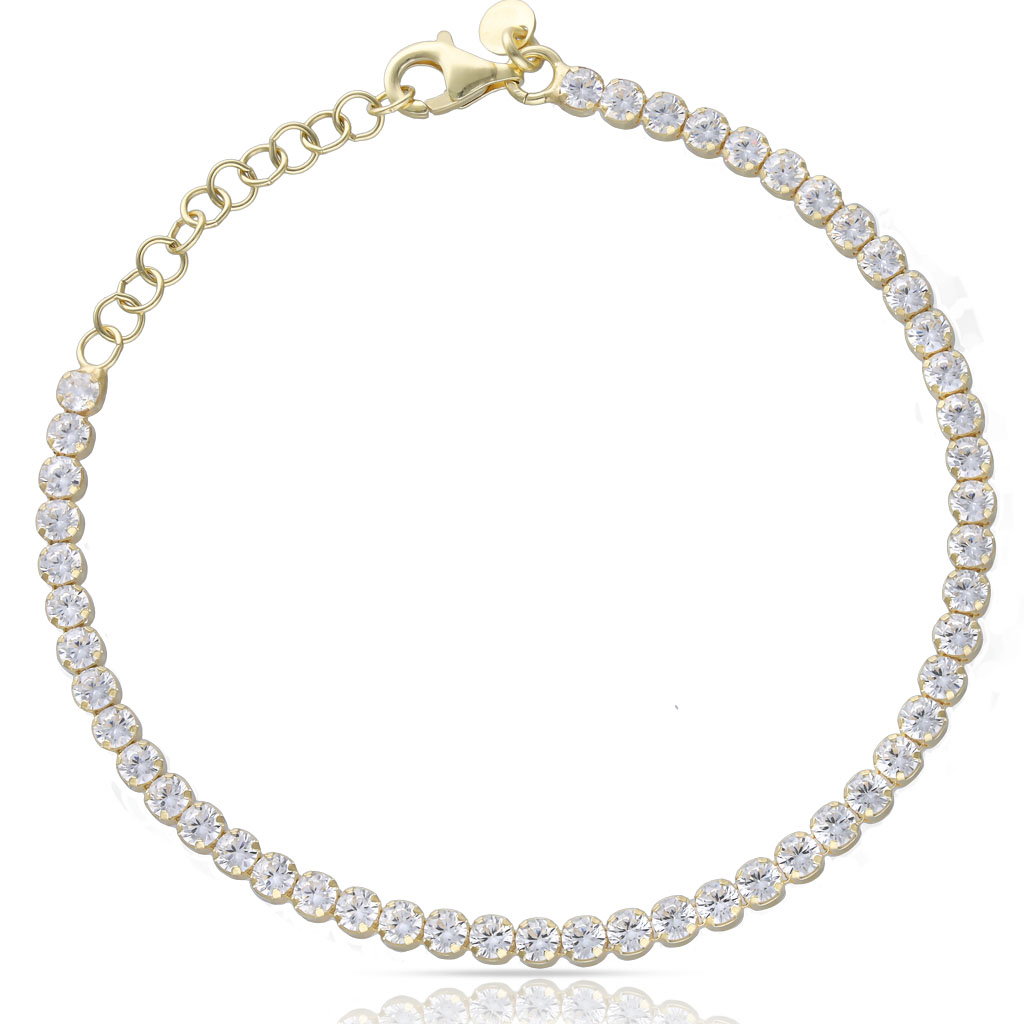 PULSERA PLATA CHAPADA EN ORO RIVIERE - 3MM