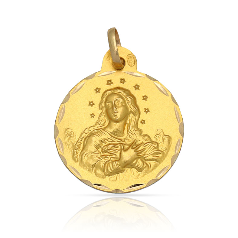 MEDALLA PLATA CHAPADA EN ORO V. DE LA PURISIMA - 17MM