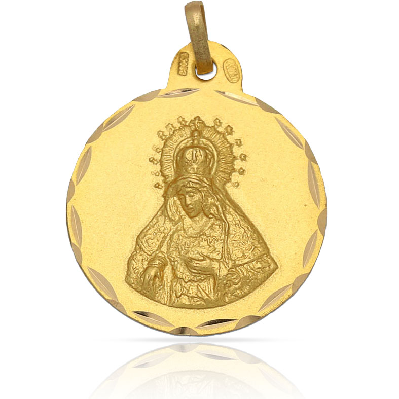 MEDALLA PLATA CHAPADA EN ORO V. DE LA MACARENA - 19MM