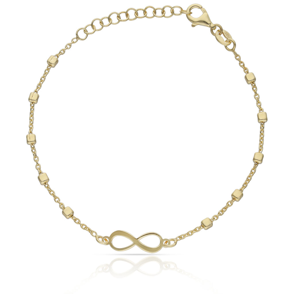 PULSERA PLATA CHAPADA EN ORO INFINITO