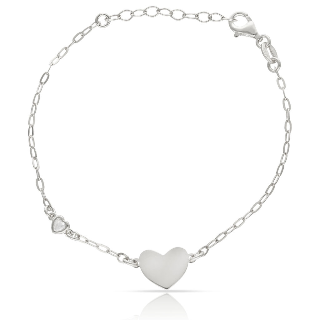 PULSERA PLATA 925MM CORAZON + CIRCONITA