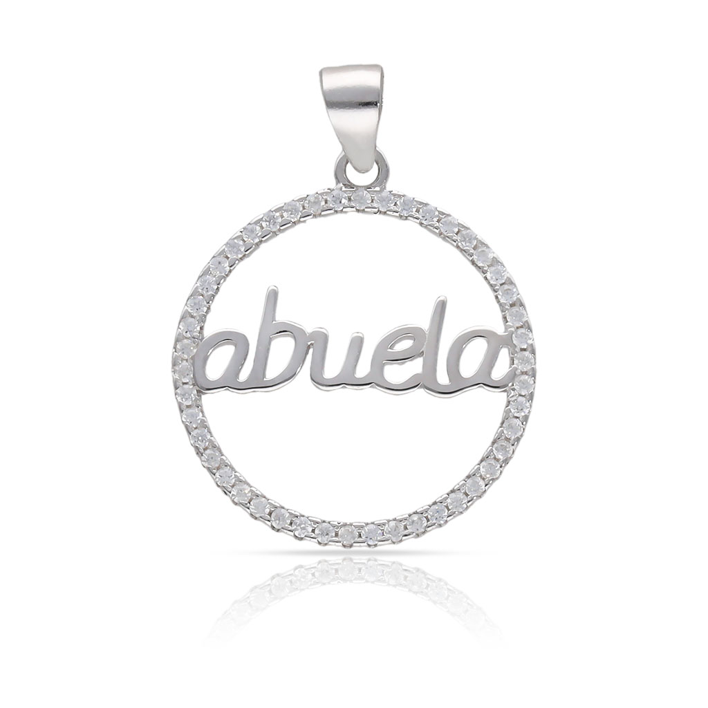 COLGANTE PLATA 925MM ABUELA CIRCONITAS - 20MM