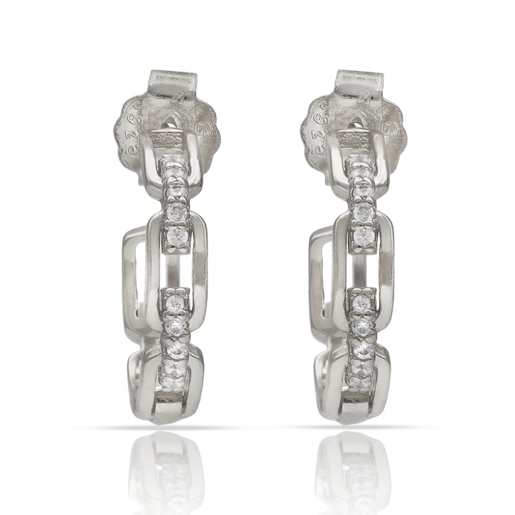 AROS PLATA 925MM ESLABONES + CIRCONITAS - 12MM