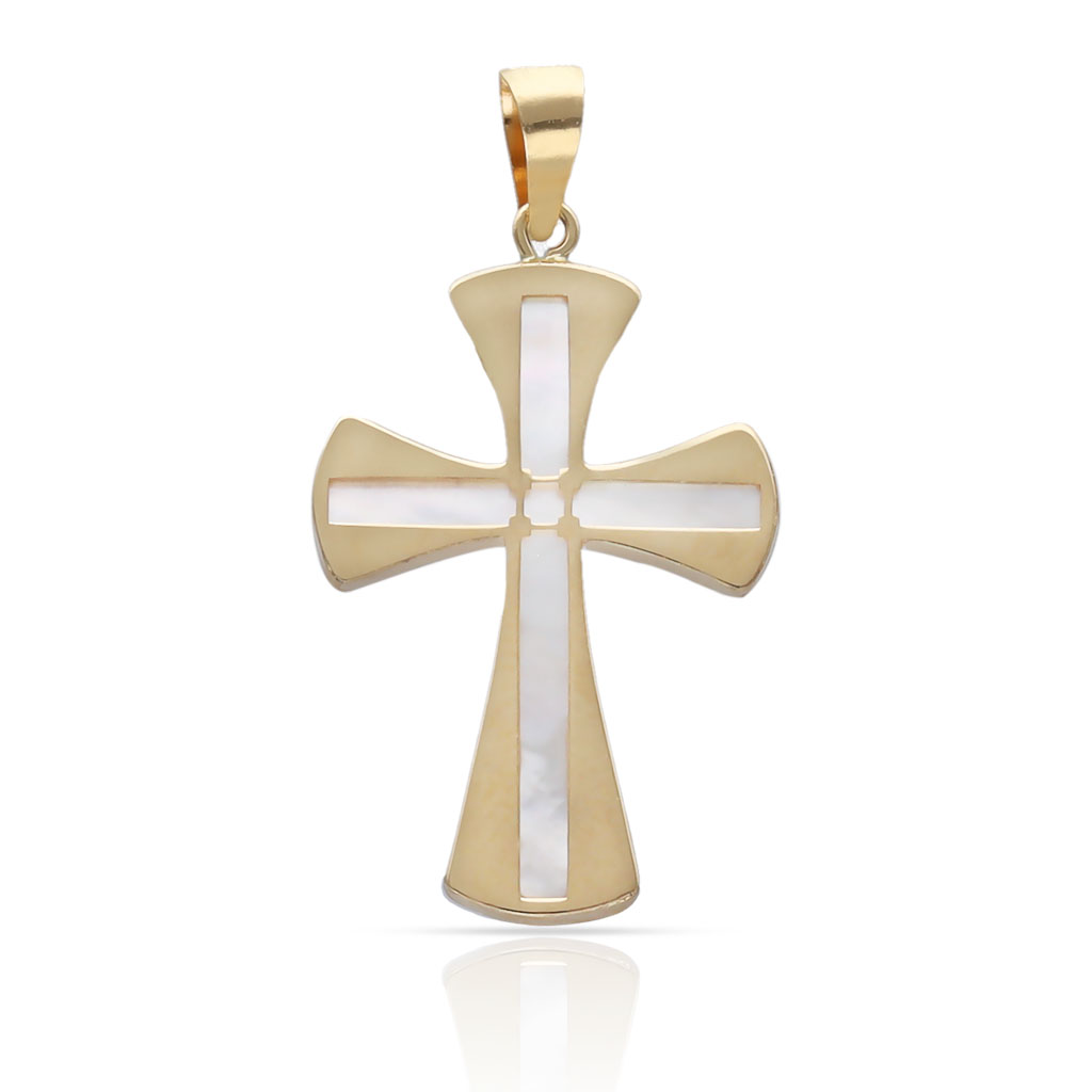 CRUZ ORO 18KL NACAR - 14x20MM